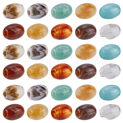 100 шт. 10-х цветные непрозрачные акриловые бусины ручной работы&nbsp;MACR-SP0001-72