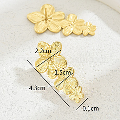 Серьги-гвоздики с подвесками в виде цветка из нержавеющей стали 201&nbsp;PT2321