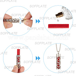 1 шт. ожерелье из нержавеющей стали в виде мини-полой колонны в виде флакона для духов NJEW-SP0001-01