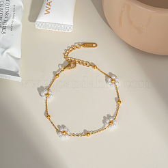 Браслеты-цепочки из плетеных цветочных звеньев из нержавеющей стали для женщин AC0915-3