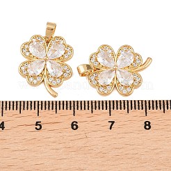 Латунные микропаве прозрачные подвески с фианитом&nbsp;KK-G552-06G