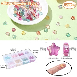 120шт 8 цвета окрашенные распылением стеклянные бусины&nbsp;GLAA-YW0003-62