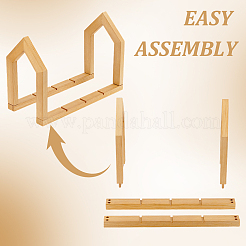 Подставка для хранения пластинок из дерева в форме домика&nbsp;ODIS-WH0086-146
