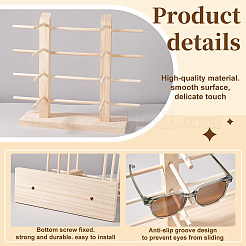 2-рядные деревянные подставки-органайзеры для очков с 8 слотами ODIS-WH0070-76
