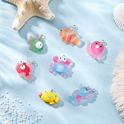 14шт 7 стиля непрозрачные подвески из смолы&nbsp;RESI-FP0001-29