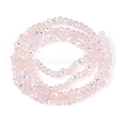 Нити из прозрачных стеклянных бусин-ронделей с цветным покрытием ab&nbsp;EGLA-T029-2mm-10H