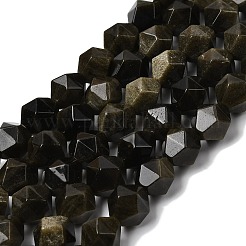 Естественный золотистый отлив обсидиан бисер пряди G-Z119-A10-03