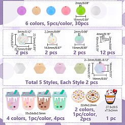 Наборы для изготовления ручек-бусин из силикона своими руками: круглые DIY-PH0023-08