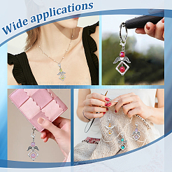 32 шт. 8-х цветные подвесные украшения в виде ангела из акрила и сплава&nbsp;HJEW-PH02098