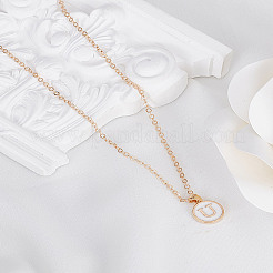 1 шт. ожерелье из цинкового сплава с белой эмалью&nbsp;NJEW-LP0002-88G-U