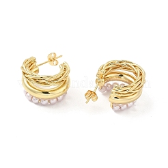 Толстая латунная серьга-гвоздик EJEW-C056-03G