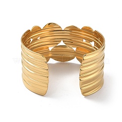 Ионное покрытие (ip) 304 нержавеющая сталь манжеты браслеты для женщин BJEW-Z078-20G