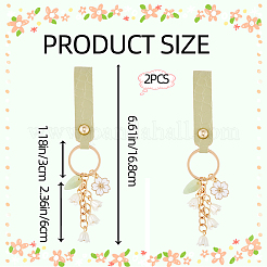 2шт. брелок-подвеска в виде сакуры из сплава с эмалью HJEW-CP0001-12