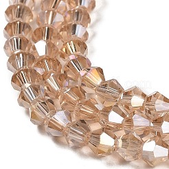 Прозрачные стеклянные бусины гальваническим пряди EGLA-A039-T3mm-B12