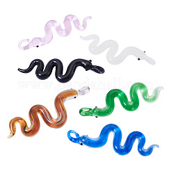 6 шт. 6-х цветные большие подвески ручной работы в технике лэмпворк&nbsp;LAMP-TA0001-71