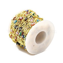 Сердце ручной работы из латуни с эмалью и цепочкой от сглаза CHC-I045-10G