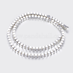 Немагнитные синтетический гематит бисер пряди&nbsp;G-P338-25A-4mm-S