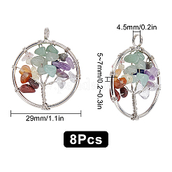 Подвески с натуральными и синтетическими драгоценными камнями на тему чакры&nbsp;G-SC0002-23P