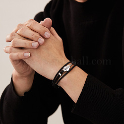 Плетеные многорядные браслеты из искусственной кожи pu FS-WG84DBF-01