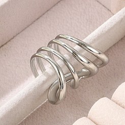 Многослойные манжеты из нержавеющей стали 304 для женщин&nbsp;RJEW-G338-16P