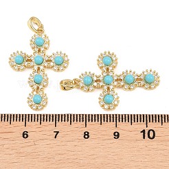 Латунные микропаве прозрачные подвески с фианитом&nbsp;KK-H262-07G