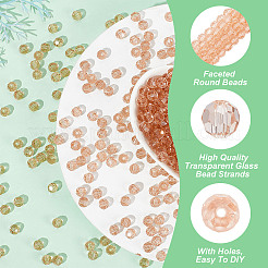 5 нитка прозрачные стеклянные бусины нити GLAA-HY0001-38
