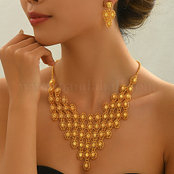 Элегантный комплект из ожерелья и серег из сплава с полыми овальными кисточками для свадьбы и помолвки MR8417