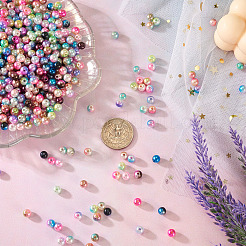 910шт 13 цвета радуги абс пластик имитация жемчуга бусины OACR-CD0001-10