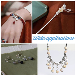 60 шт. 2 стиля 925 булавки с плоской головкой из стерлингового серебра STER-PH0001-88