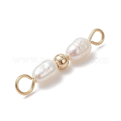 3 шт. 3 варианта подвесок-коннекторов из натурального культивированного пресноводного жемчуга в форме рисовых зерен.&nbsp;PALLOY-JF05070