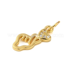 Подвески из латуни и прозрачного циркония с покрытием стойки&nbsp;KK-S372-11G