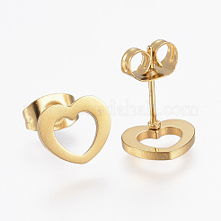 Серьги-гвоздики из нержавеющей стали 304 EJEW-H350-33G