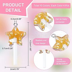 40шт 10 цвета подвески из смолы&nbsp;RESI-NB0001-73