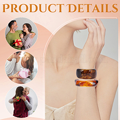 2шт 2-х цветные акриловые браслеты для женщин BJEW-UN0001-76