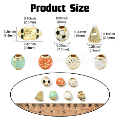 7 шт. 7 стиля латунных эмалевых бусин&nbsp;KK-CJ0002-78