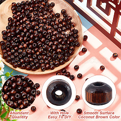 Крашеные натуральные деревянные бусины&nbsp;WOOD-GO0001-07B