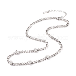 Колье с подвеской в виде сердца из кристаллов и страз NJEW-D296-06P