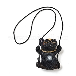 Симпатичные смоляные подвесные украшения в виде качающегося бульдога HJEW-A010-01C