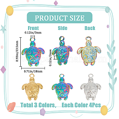 12 шт. 3-цветное ионное покрытие (IP) 201 подвески из нержавеющей стали&nbsp;STAS-CN0001-37