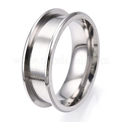 Кольцо из нержавеющей стали 201 с рифлением для женщин&nbsp;STAS-WH0039-09A-P