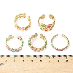 5 шт. регулируемые эмалированные манжеты из нержавеющей стали 304 для женщин&nbsp;RJEW-V004-08G