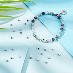 40 шт. 303 нержавеющая сталь кримп-бусины STAS-UN0056-73