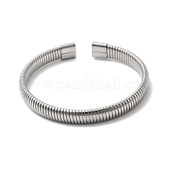 Женские браслеты-манжеты из нержавеющей стали 304 с плоскими цепочками-змейками BJEW-A067-05P