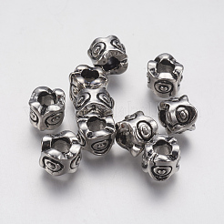 Ионное покрытие (IP) 304 нержавеющая сталь европейские бусины STAS-J022-138AS