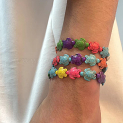 150шт 3 стиля синтетические бирюзовые бусины G-HY0001-68