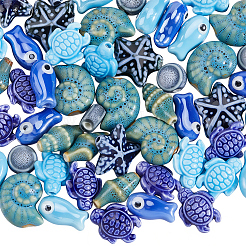 56шт 8 стиля фарфоровые бусины ручной работы&nbsp;PORC-SC0001-37