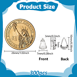 300 шт. каплевидной формы пришивной стразы&nbsp;GLAA-FG0001-26