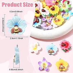 40шт 4 стиля подвески из смолы&nbsp;RESI-YW0006-17