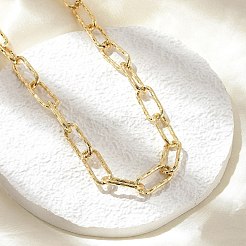 Колье-цепочки с текстурированной латунной скрепкой NJEW-A042-15G