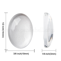 Прозрачные стеклянные овальные кабошоны&nbsp;X-GGLA-R022-14x10